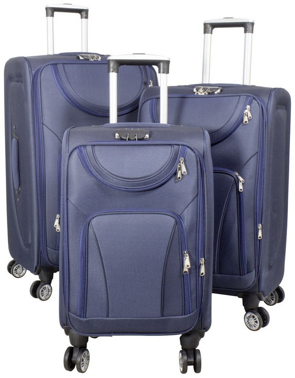 Leichtes Nylon Kofferset 3-teilig Cazis blau